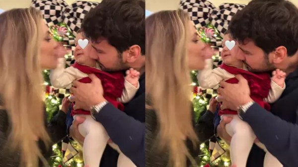 Ünlü çiftten mutlu aile paylaşımı...